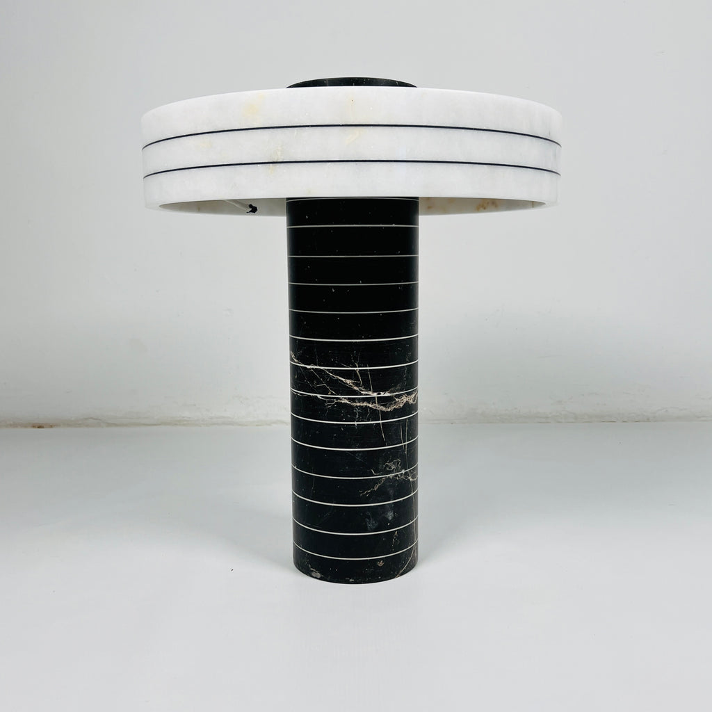 Black and White Pinstripe Table Lamp