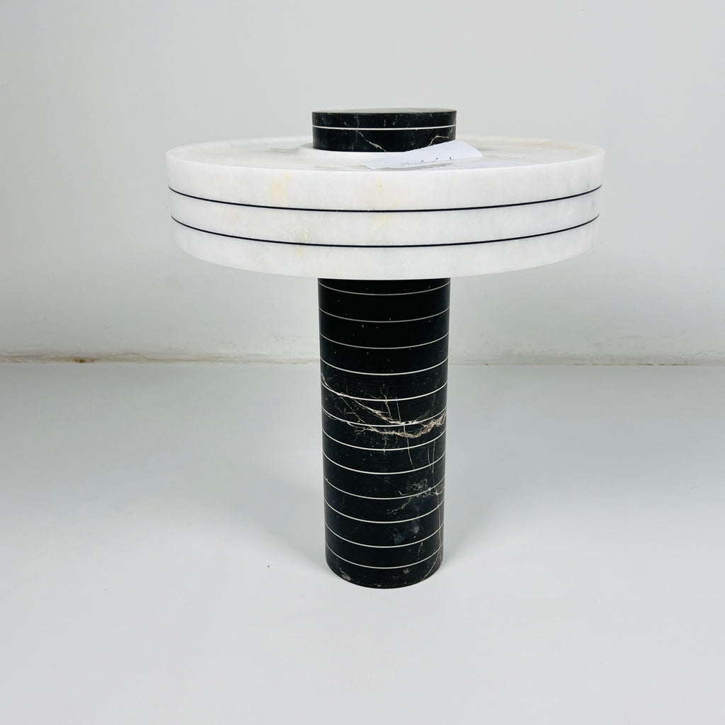 Black and White Pinstripe Table Lamp