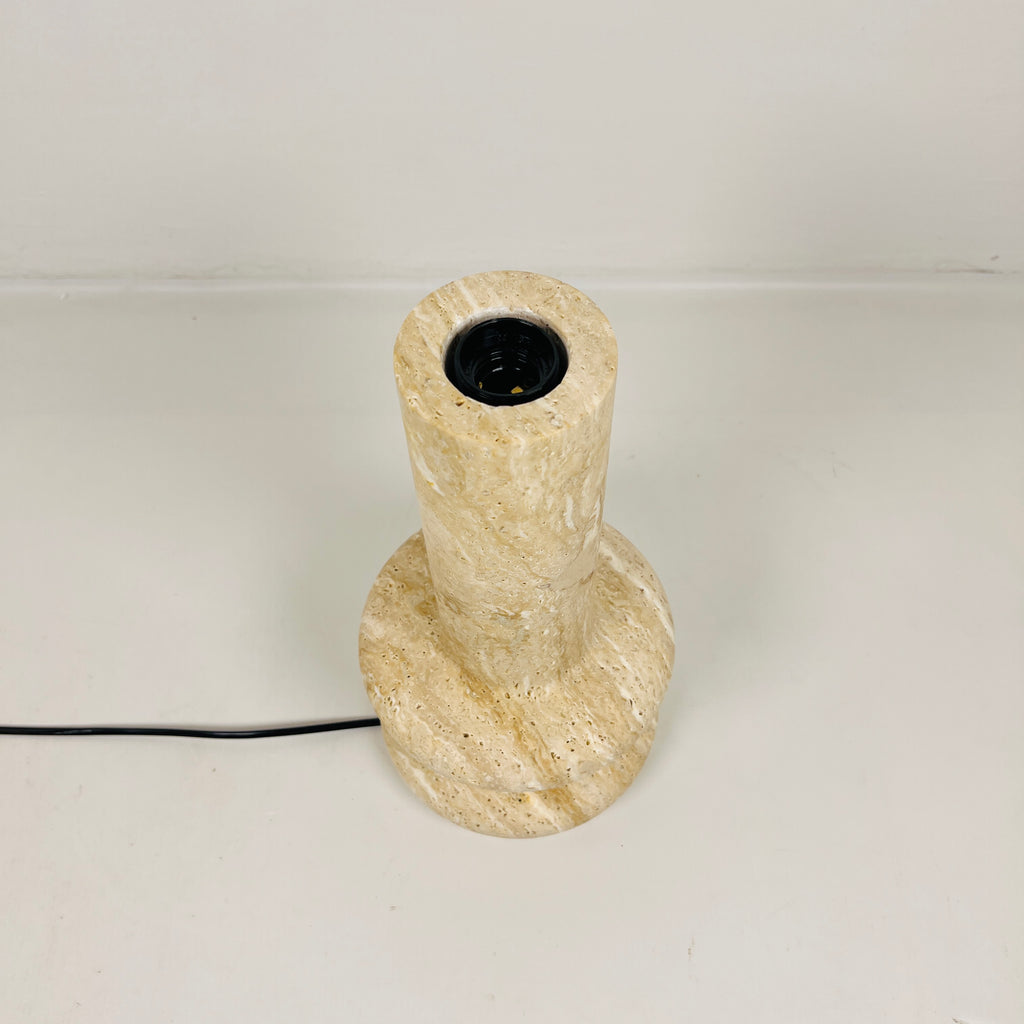 Double Ringed Bottom Travertine Table Lamp