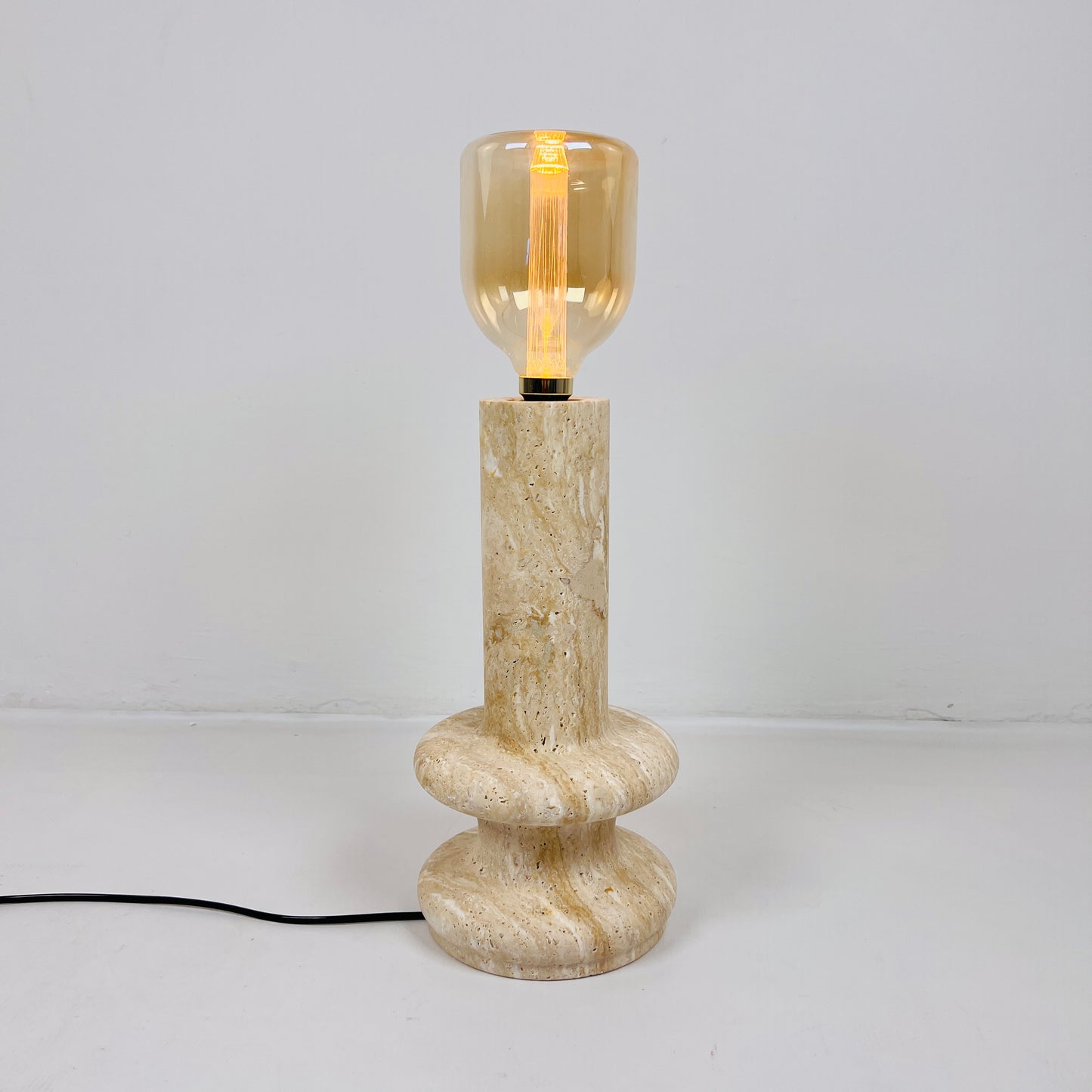 Twin Ring Lamp - Travertine