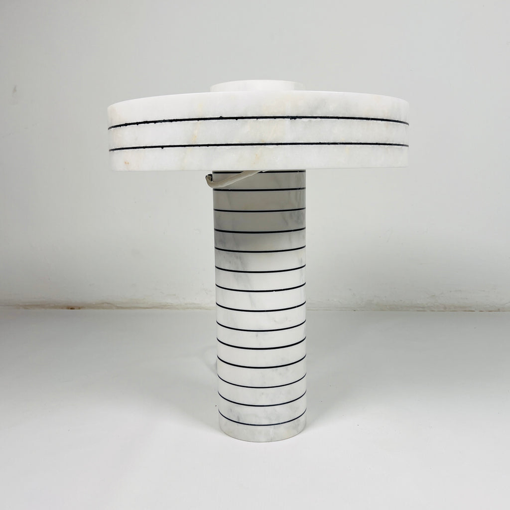 Ivory Pinstripe Table Lamp