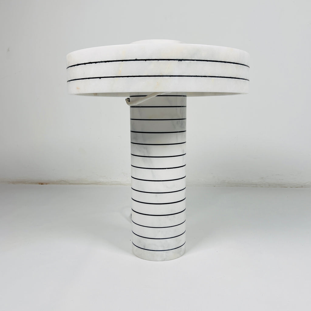 Ivory Pinstripe Table Lamp