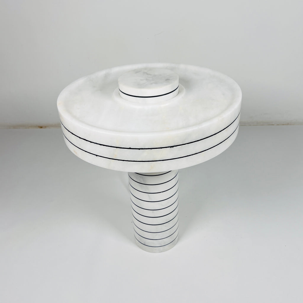 Ivory Pinstripe Table Lamp