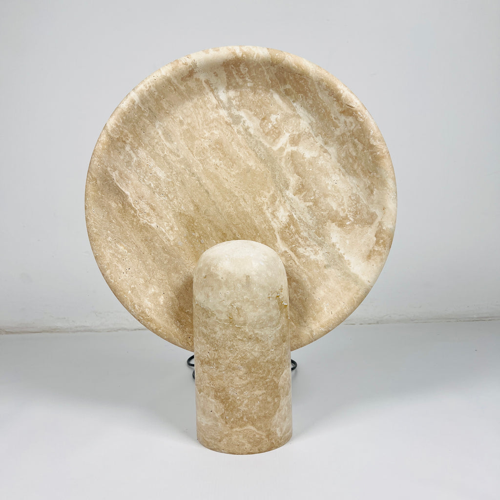 Glow Disc Travertine Table Lamp