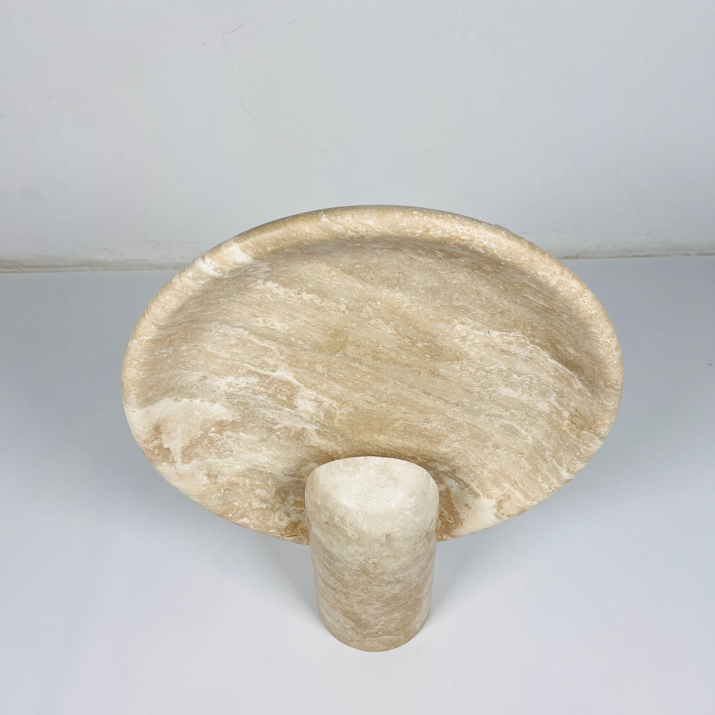 Glow Disc Travertine Table Lamp