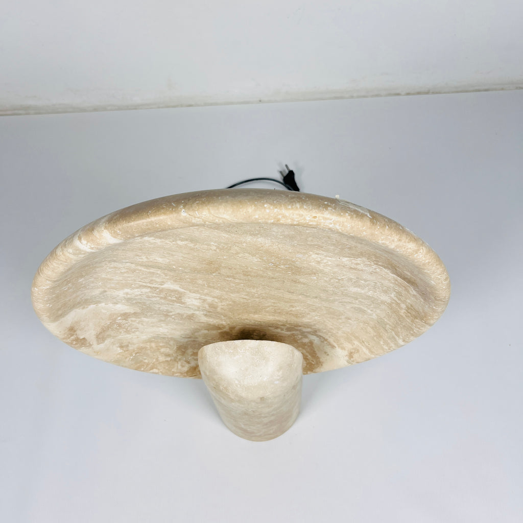 Glow Disc Travertine Table Lamp