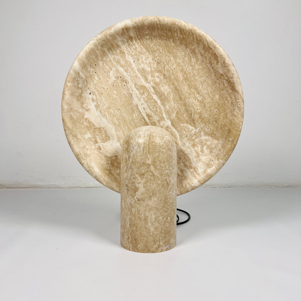 Glow Disc Travertine Table Lamp