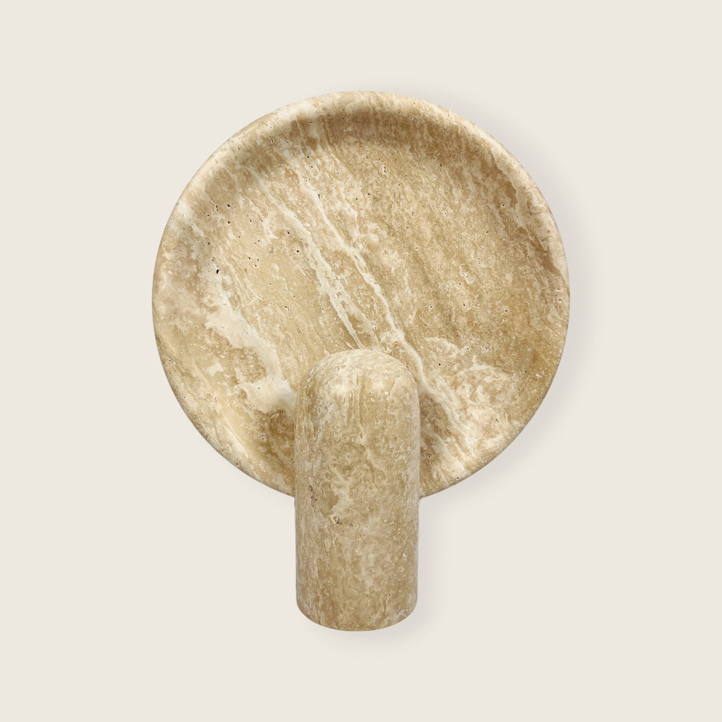 Glow Disc Travertine Table Lamp