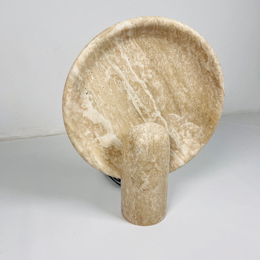 Glow Disc Travertine Table Lamp