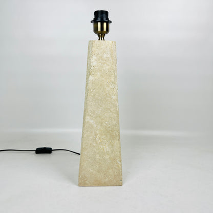 Trapezoid Table Lamp - Travertine