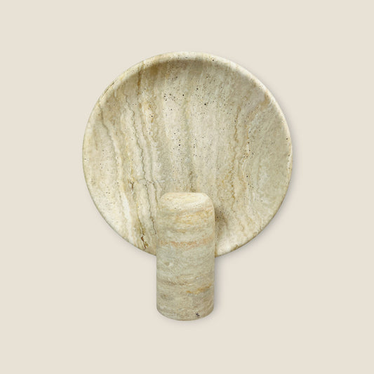 Disc Table Lamp - Travertine