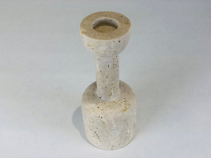 Stemmed Cup Candle Stand - Travertine