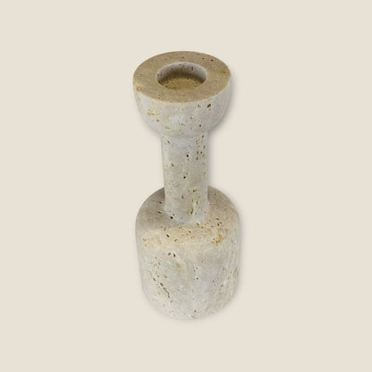 Stemmed Cup Candle Stand - Travertine
