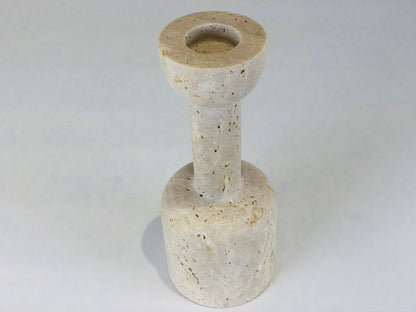 Stemmed Cup Candle Stand - Travertine