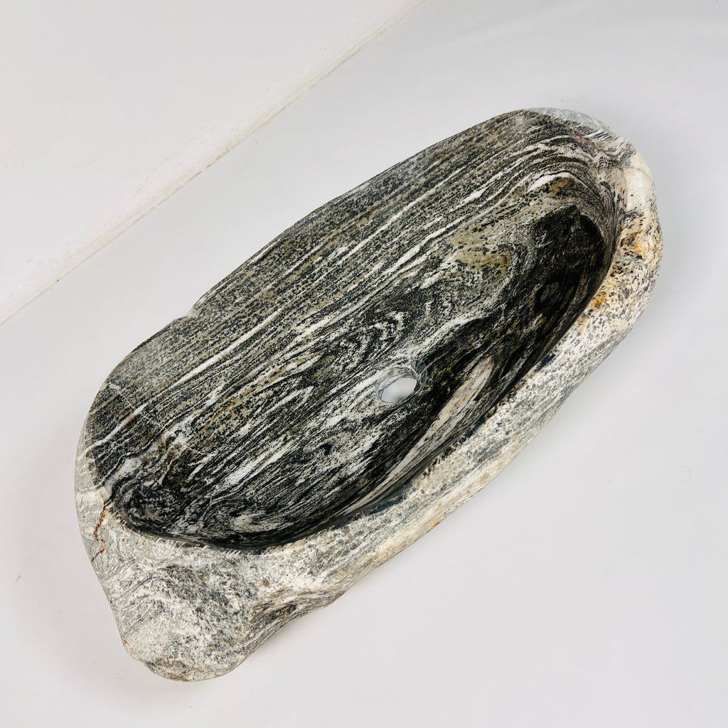 Abstract Glazed River Stone Sink