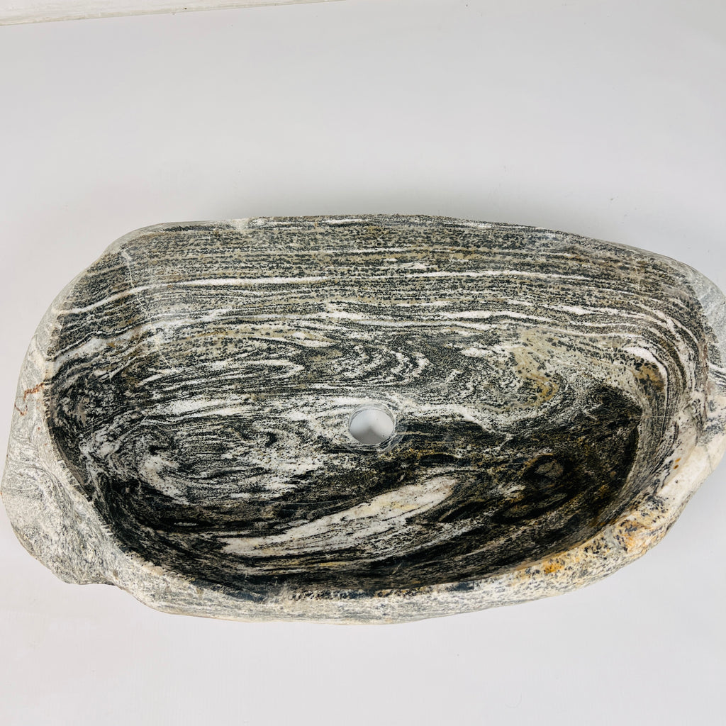 Abstract Glazed River Stone Sink