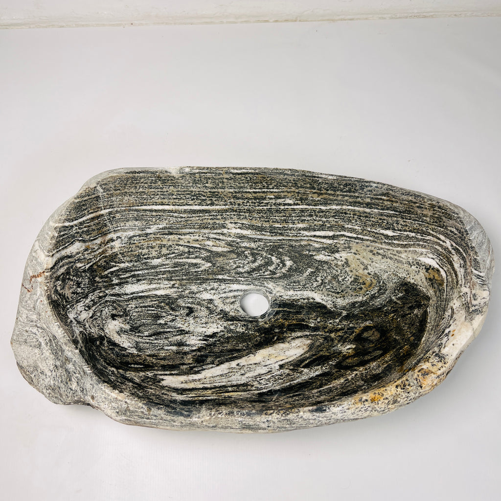 Abstract Glazed River Stone Sink