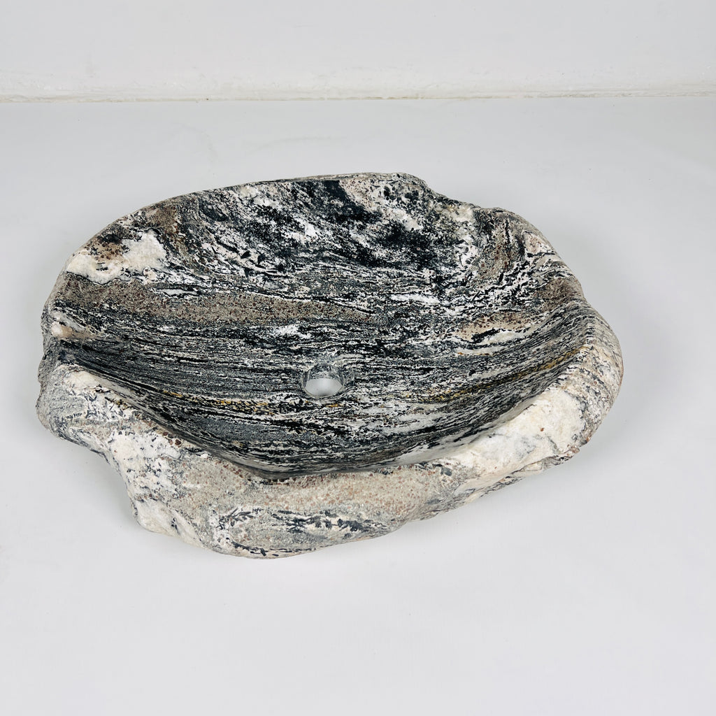 Abstract Glazed River Stone Sink