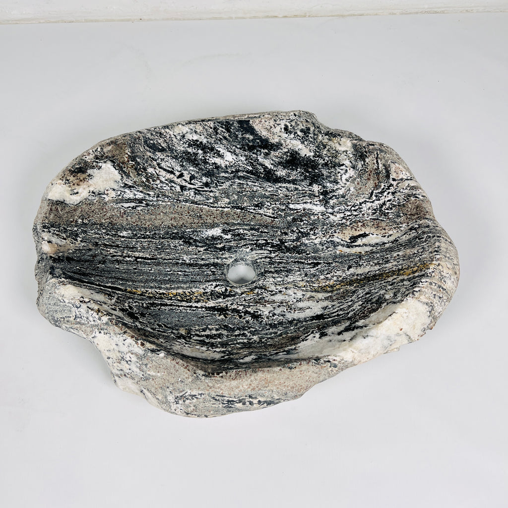 Abstract Glazed River Stone Sink