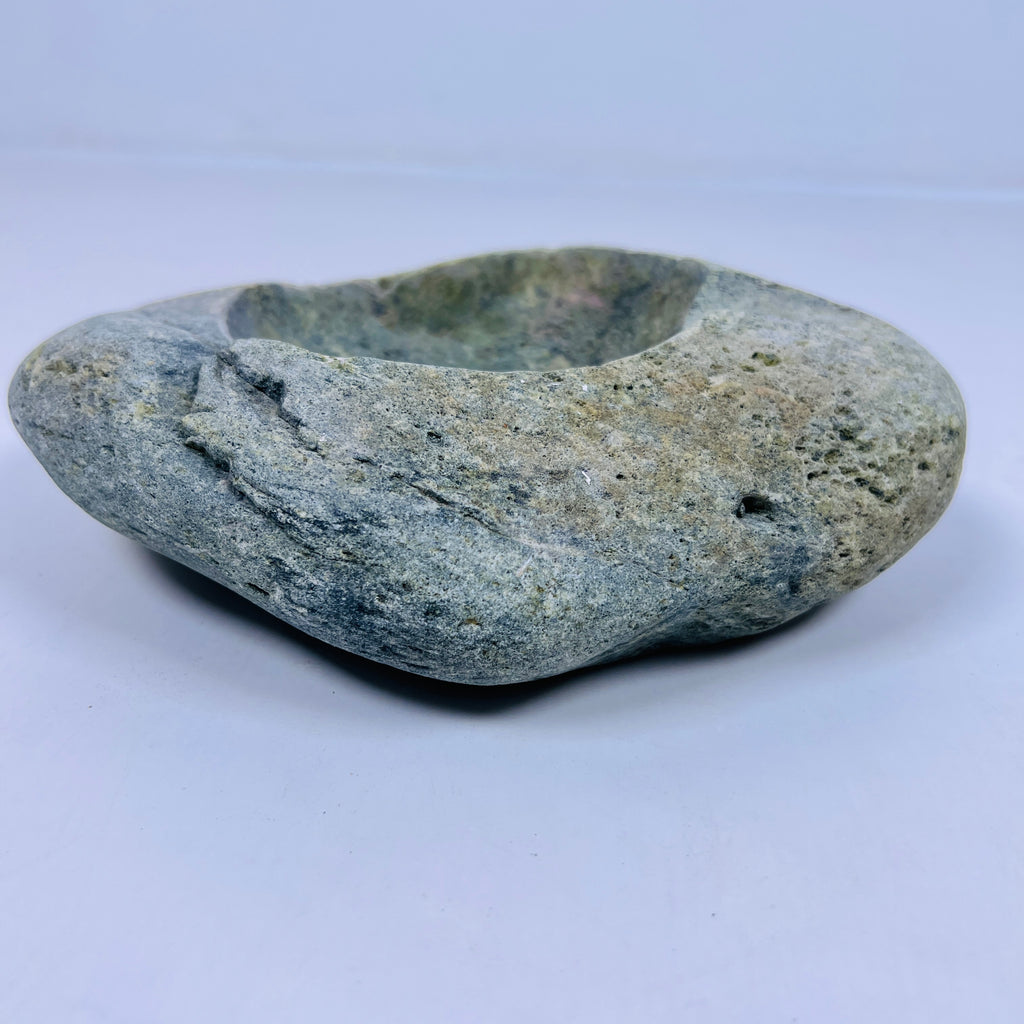 River Stone Blue Green Marked Ash Tray