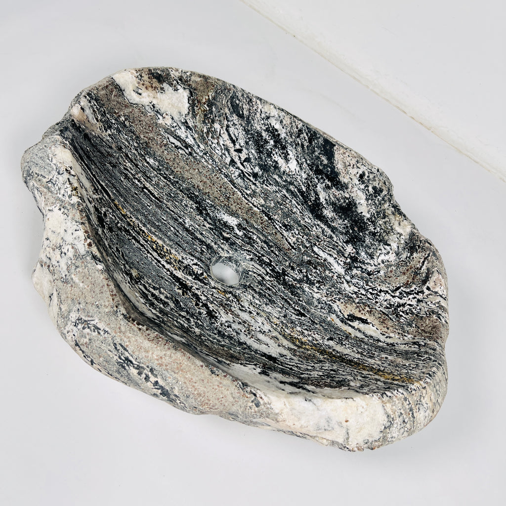 Abstract Glazed River Stone Sink