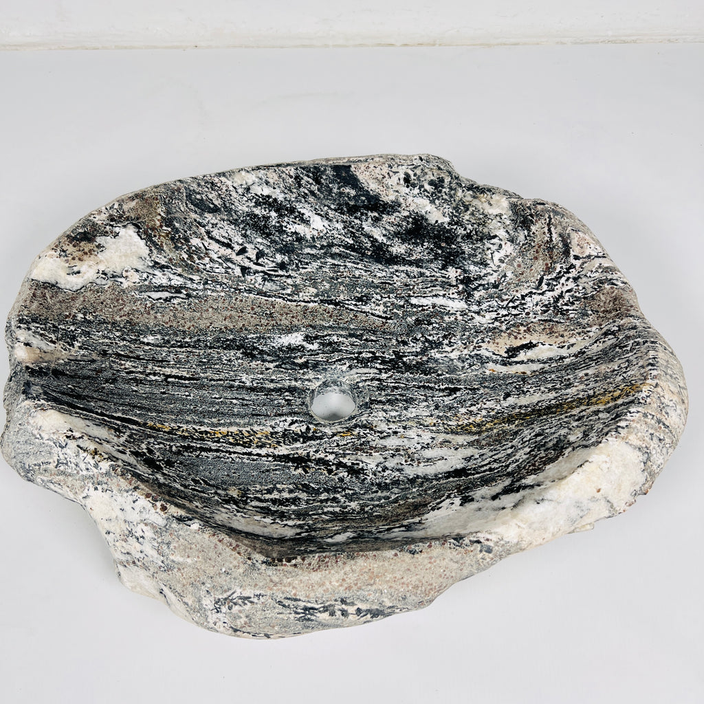 Abstract Glazed River Stone Sink