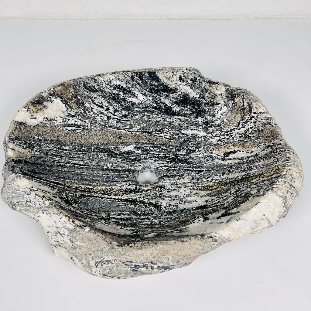 Abstract Glazed River Stone Sink