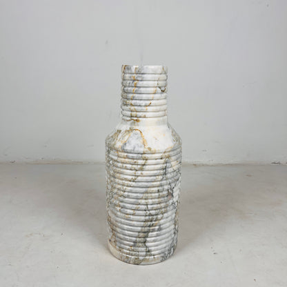 Grooved Marble Vase - Green Commando