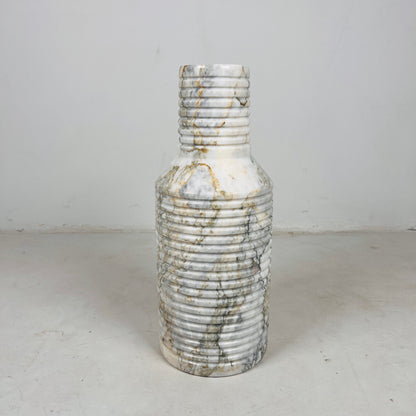 Grooved Marble Vase - Green Commando