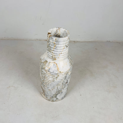 Grooved Marble Vase - Green Commando