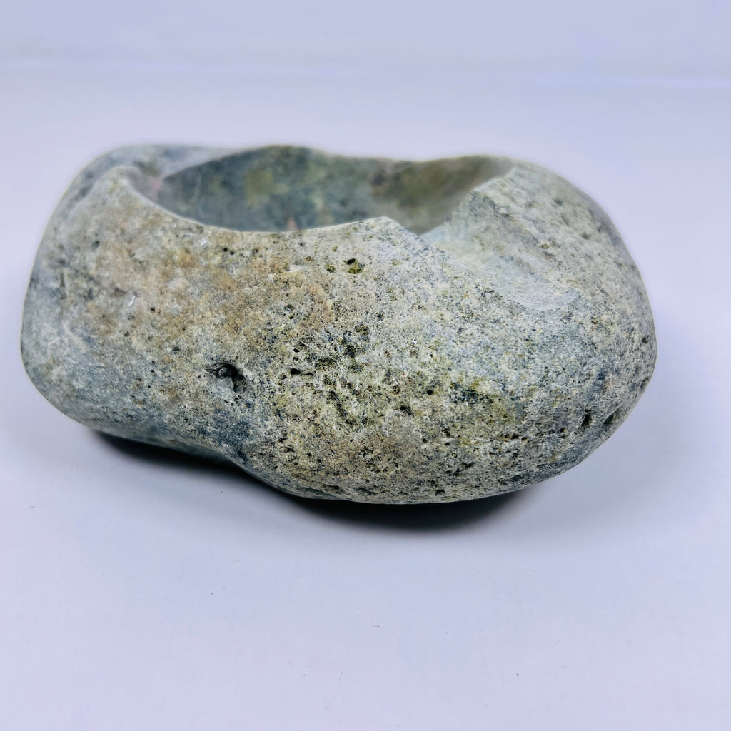 River Stone Blue Green Marked Ash Tray