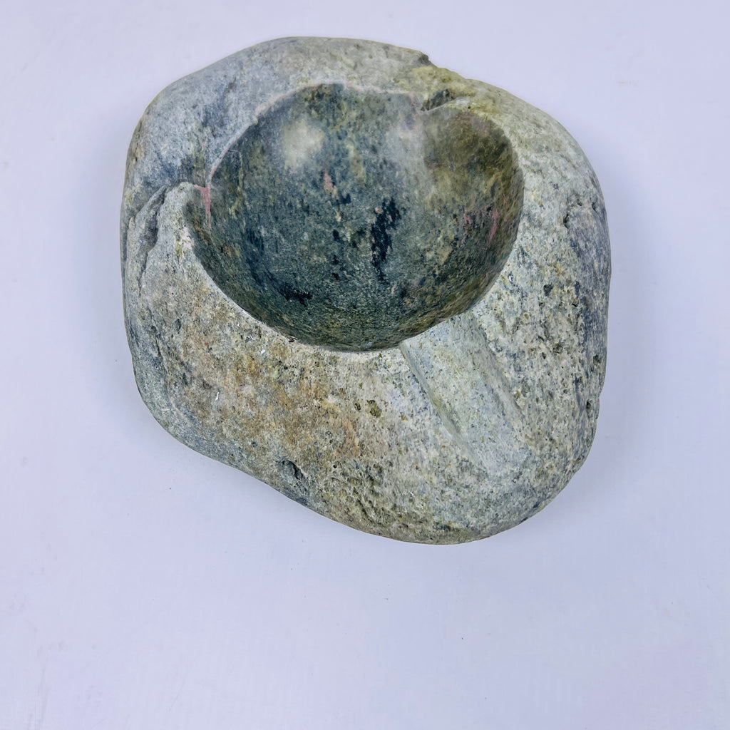 River Stone Blue Green Marked Ash Tray