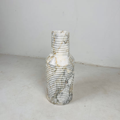 Grooved Marble Vase - Green Commando