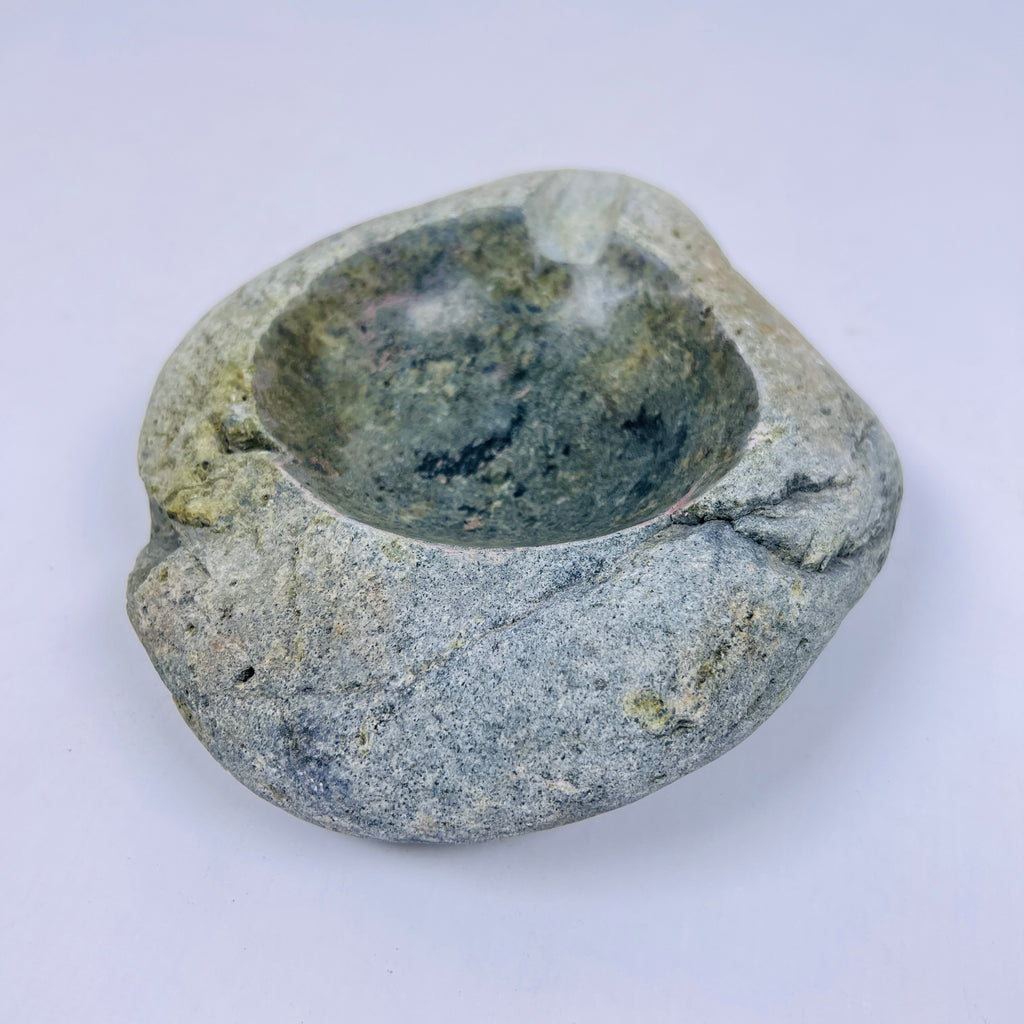 River Stone Blue Green Marked Ash Tray