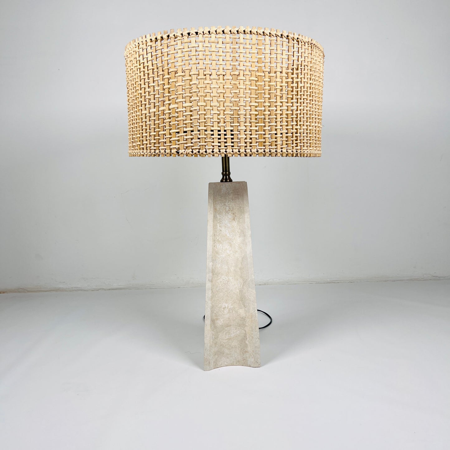 Curvilinear Table Lamp - Travertine