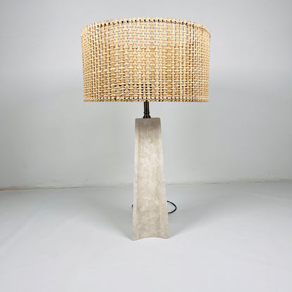 Curvilinear Table Lamp - Travertine