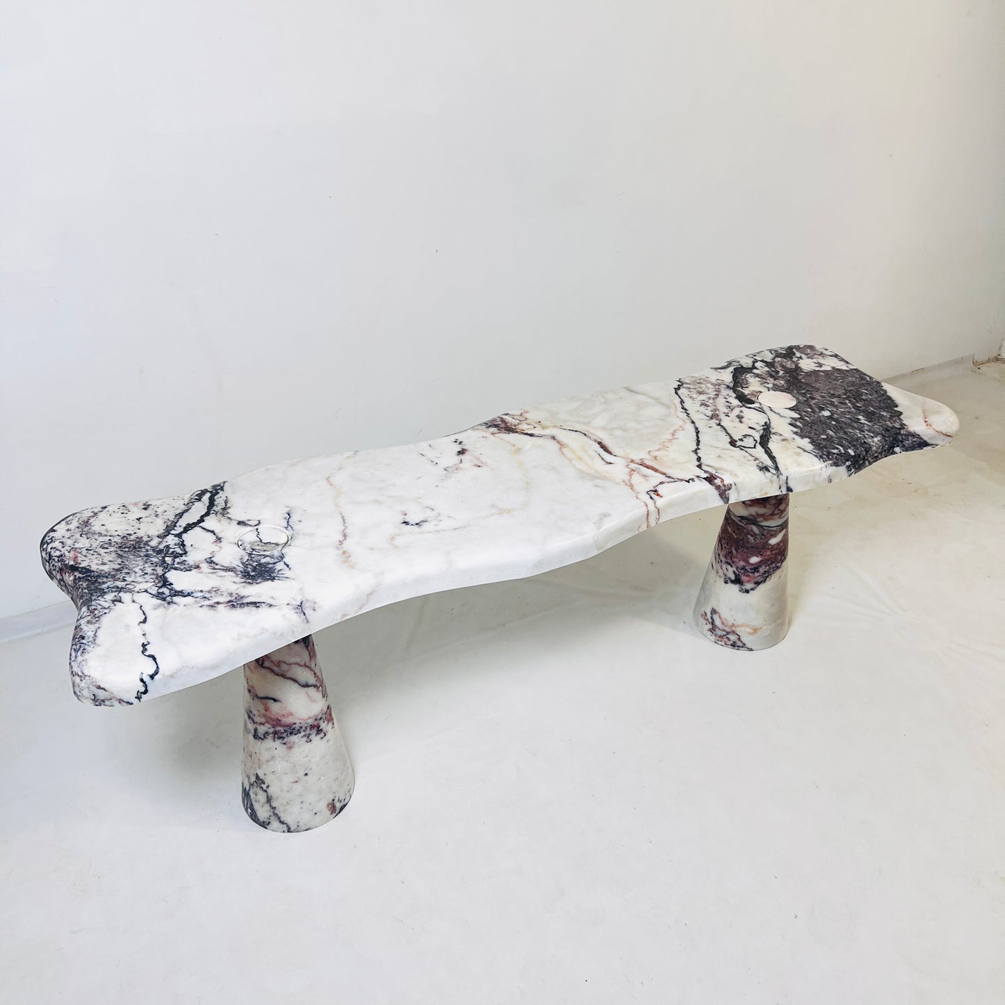 Muse Carved Bench - Red & White