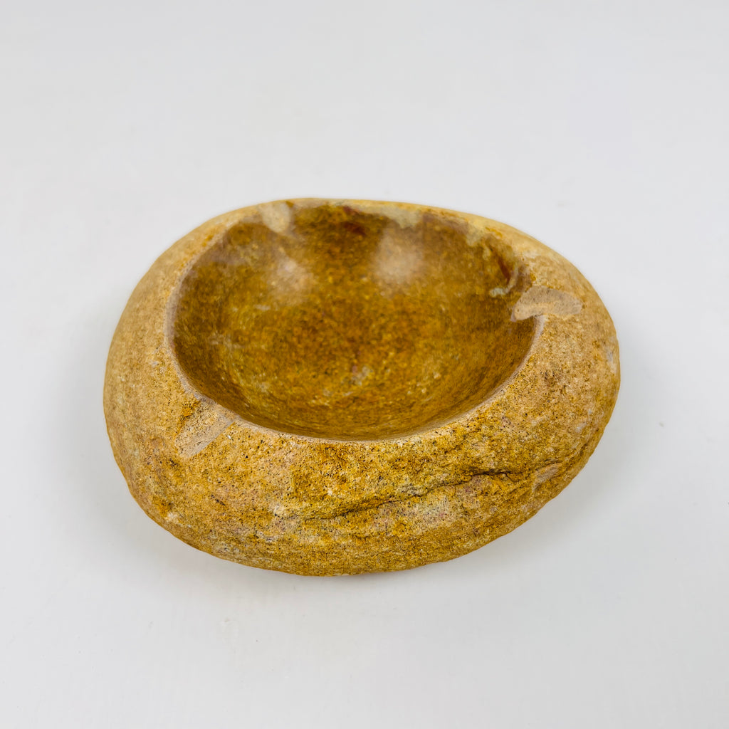 River Stone Golden Amber Ash Tray