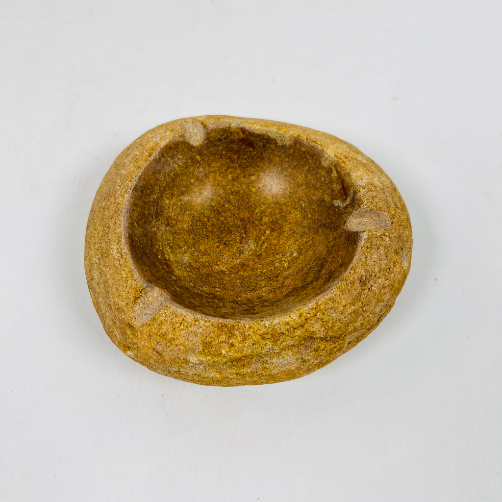 River Stone Golden Amber Ash Tray