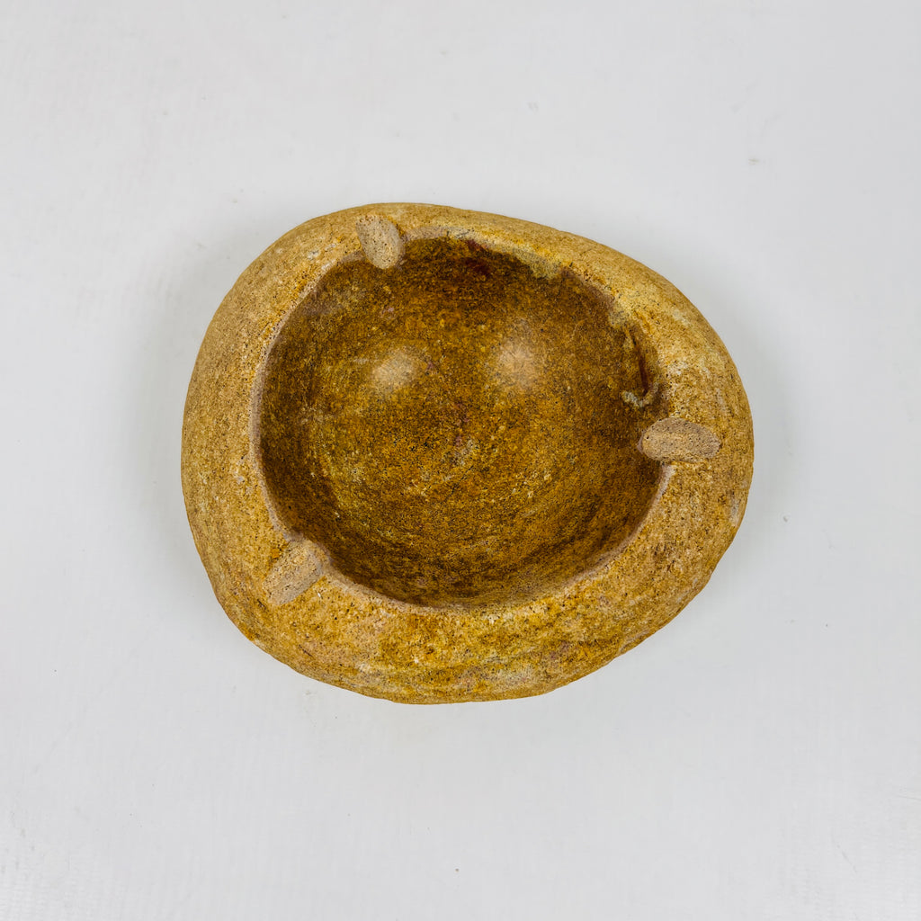 River Stone Golden Amber Ash Tray