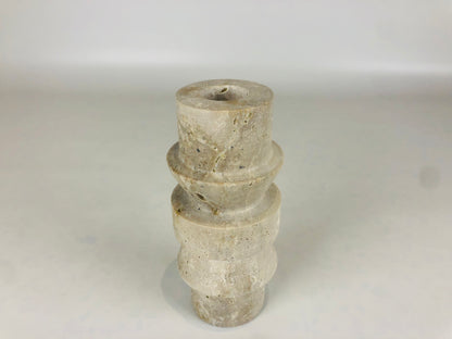 Stacked Candle Stand - Travertine
