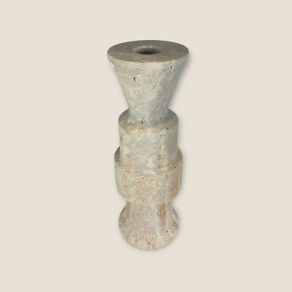 Tiered Candle Stand - Travertine