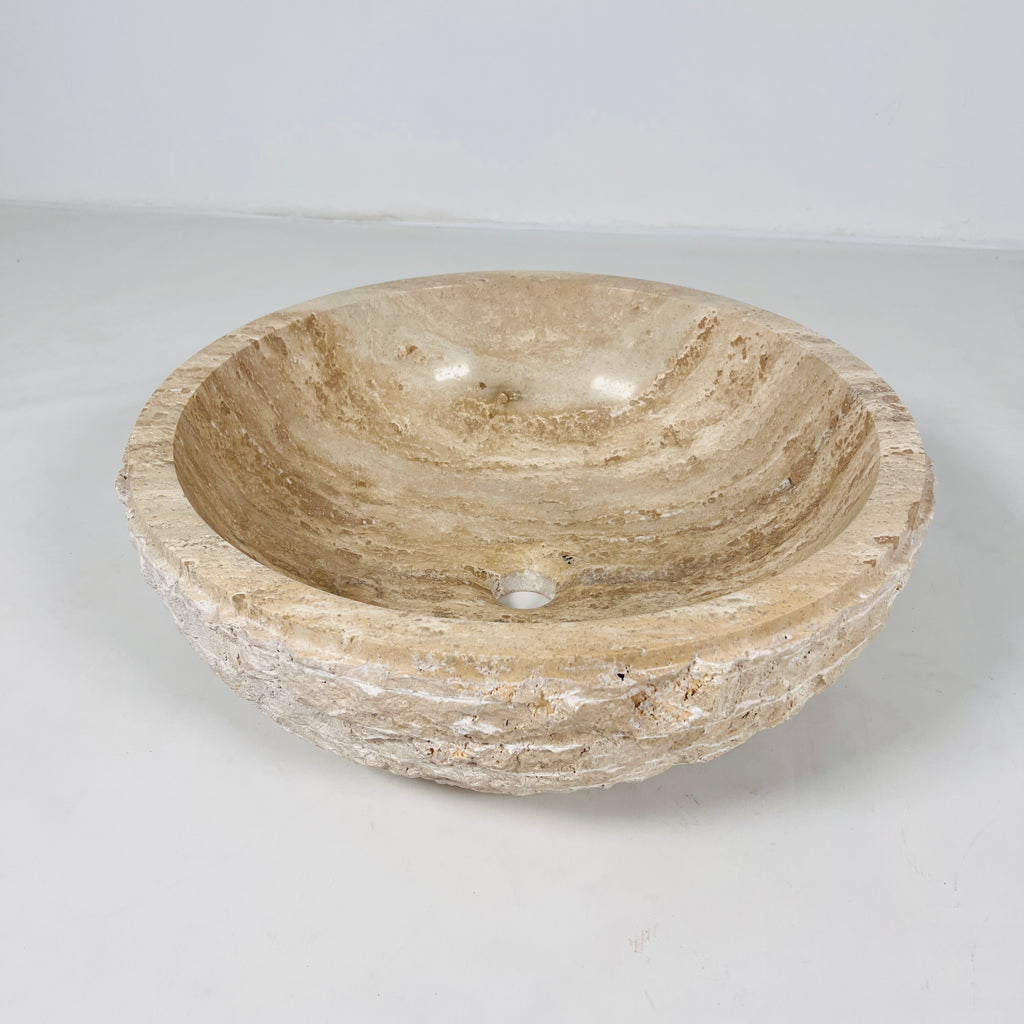 Streaked Beige Travertine Sink