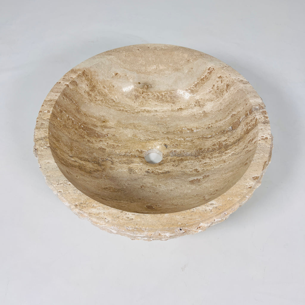 Streaked Beige Travertine Sink