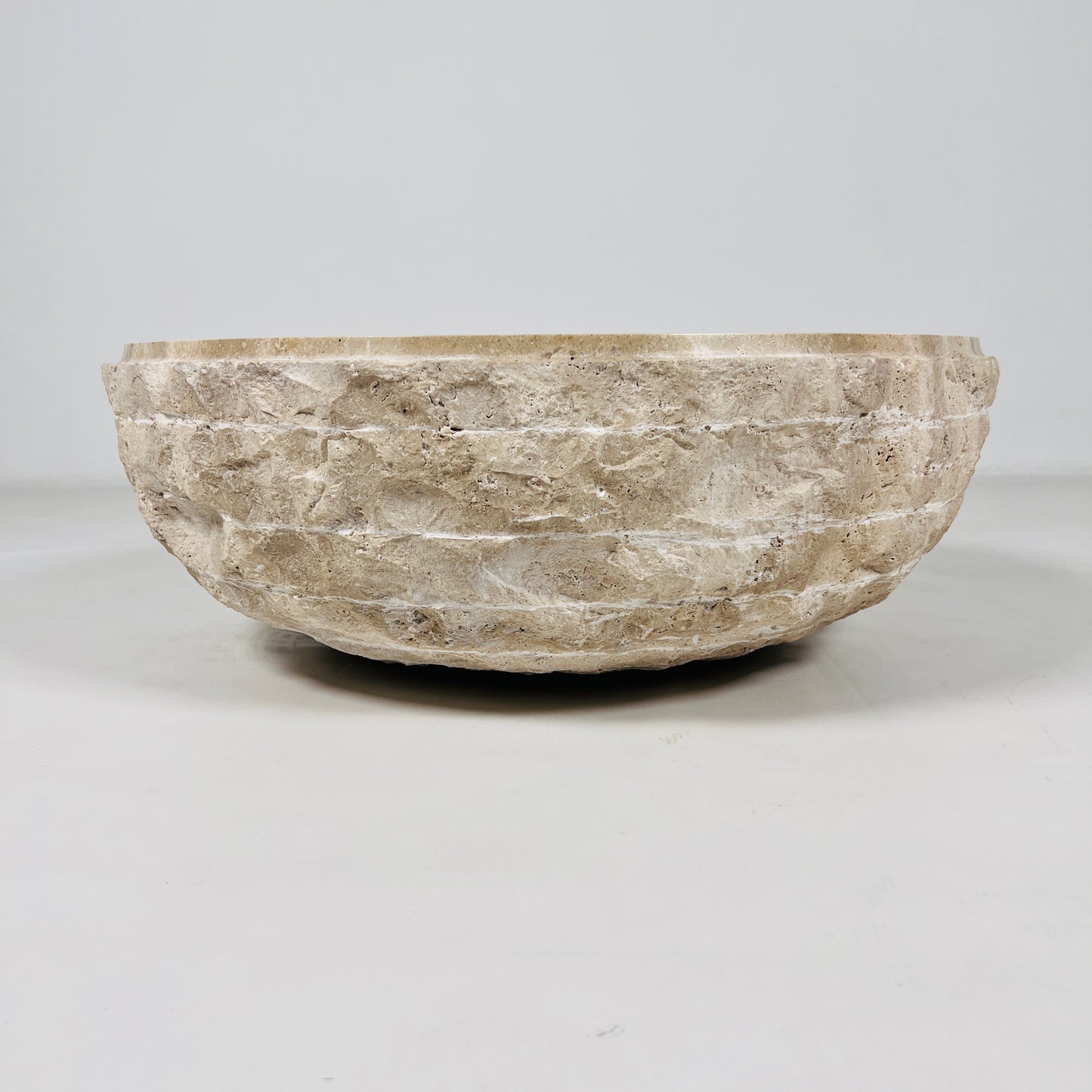 Two-Toned Beige Travertine Sink