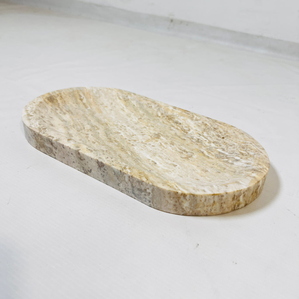 Auric Flow Travertine Dish