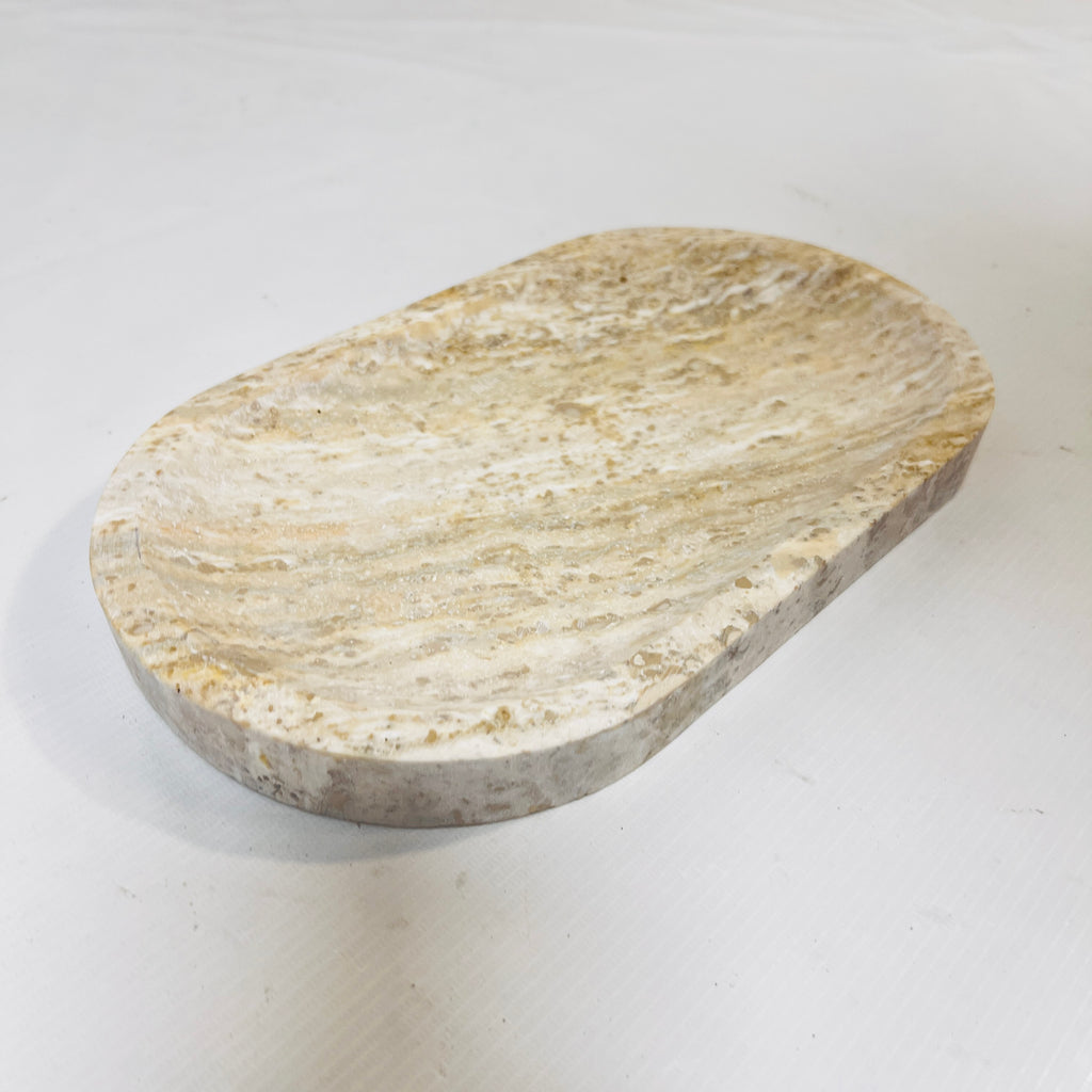 Auric Flow Travertine Dish