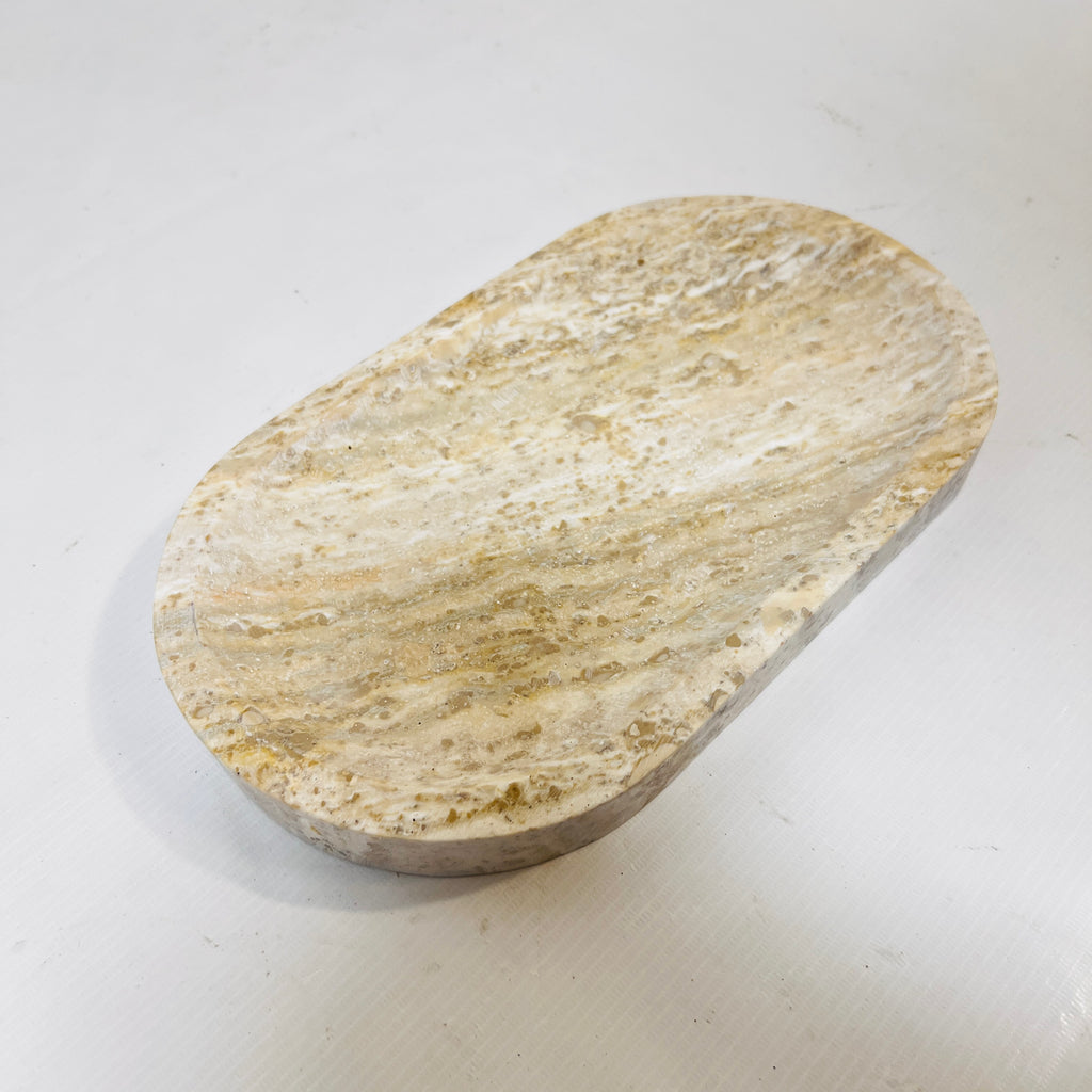 Auric Flow Travertine Dish