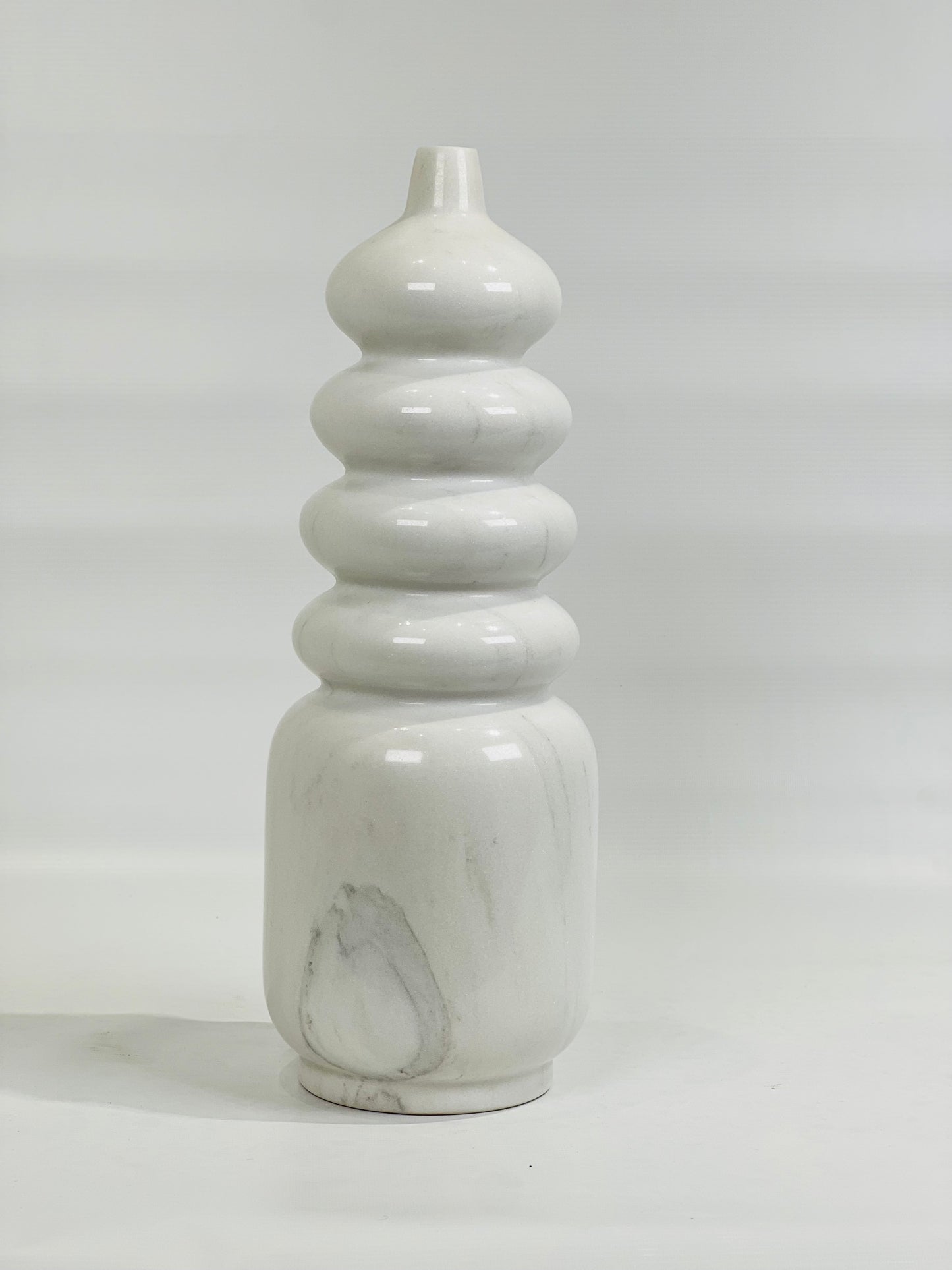 Ringed Ornament Bottle - White