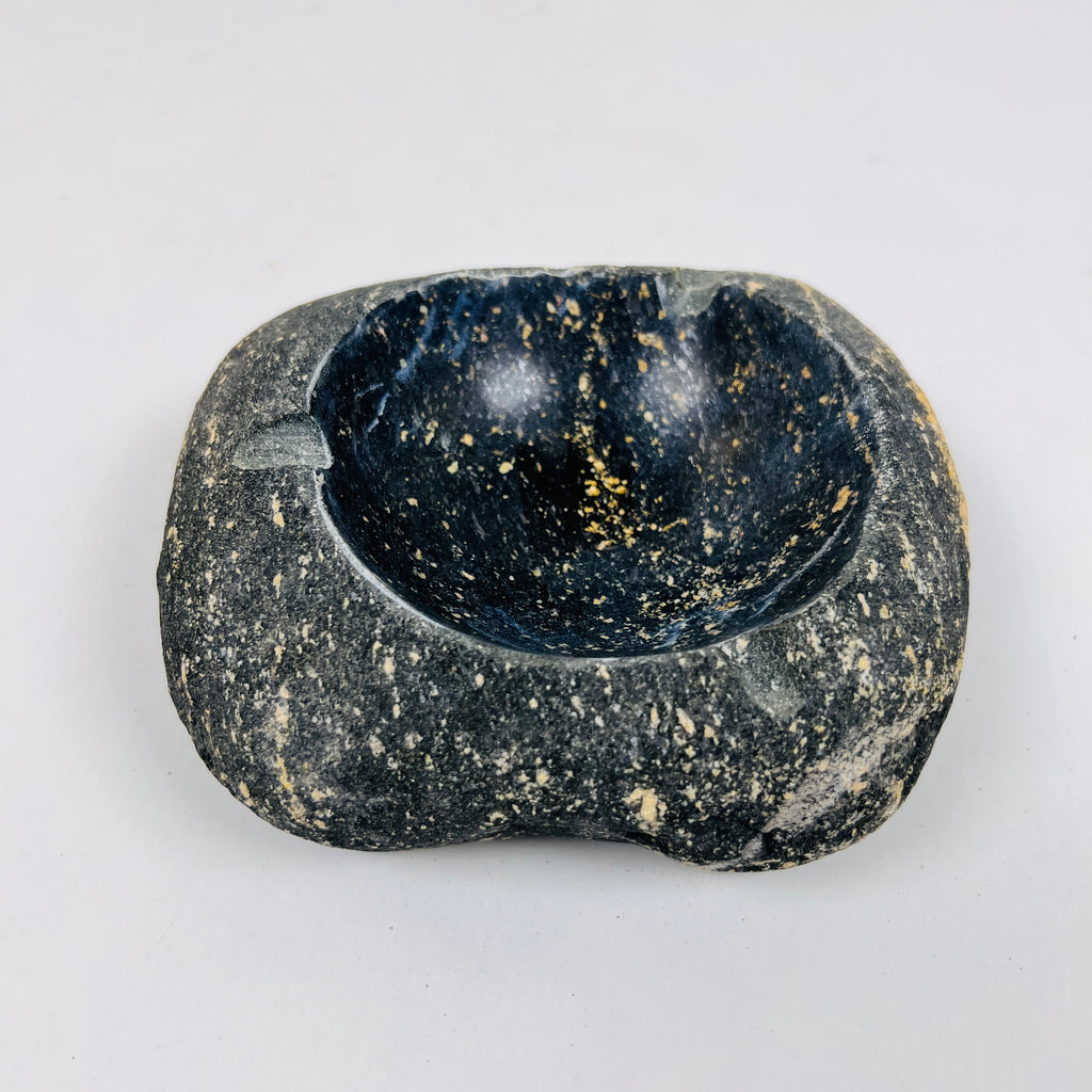 River Stone Blue Gold Splashed Ash Tray